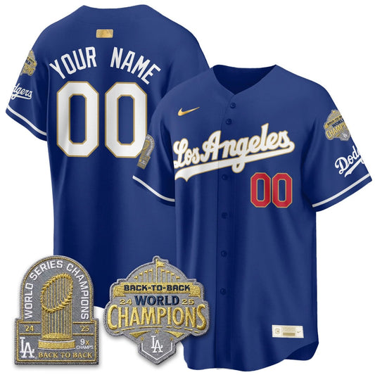 CUSTOM LAD Gold Collection Vapor Limited Jersey - 9x & B2B Champs - All Stitched by Los Angeles Dodgers