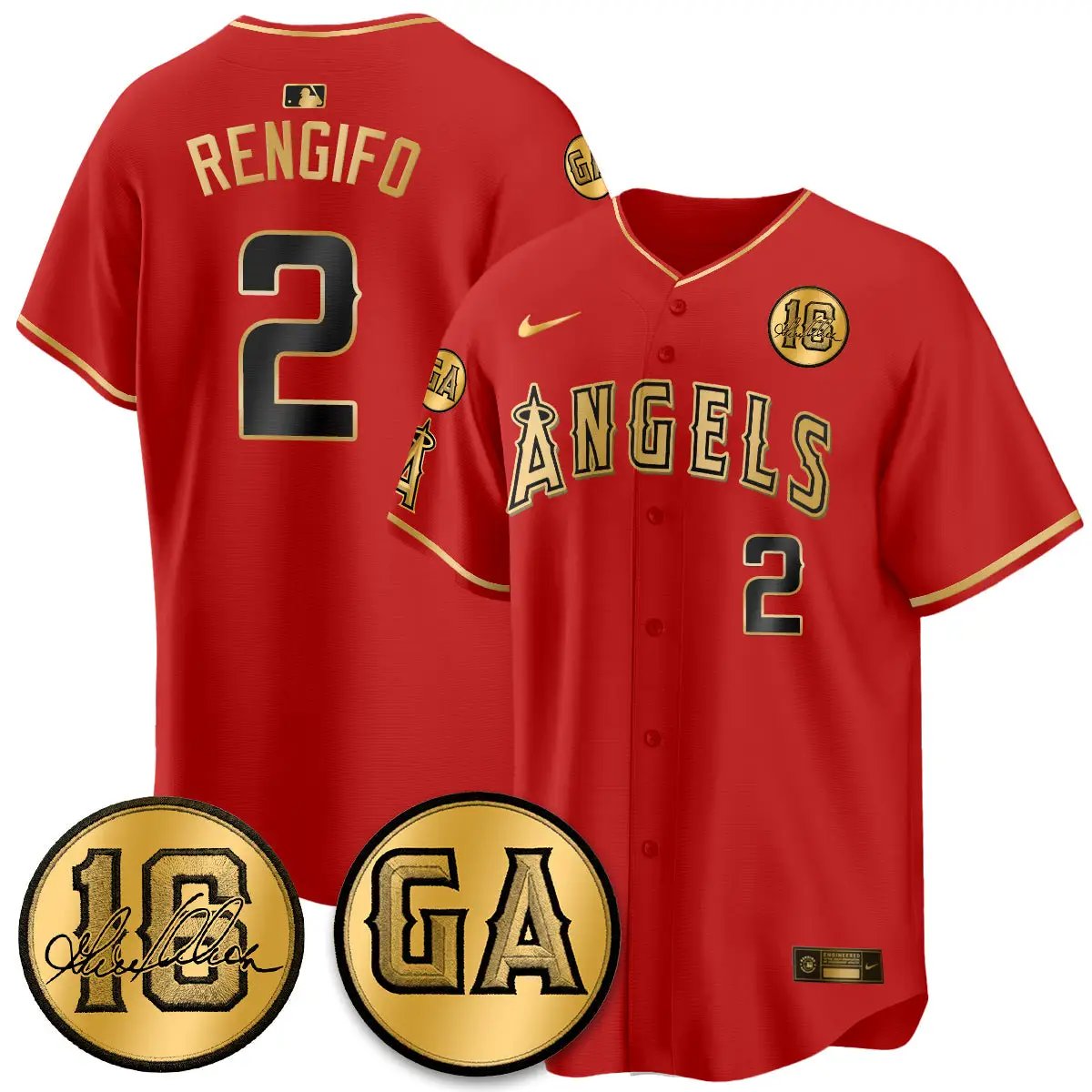 LAA Garret Anderson Tribute Patch Vapor Jersey - All Stitched V2 by Los Angeles Angels