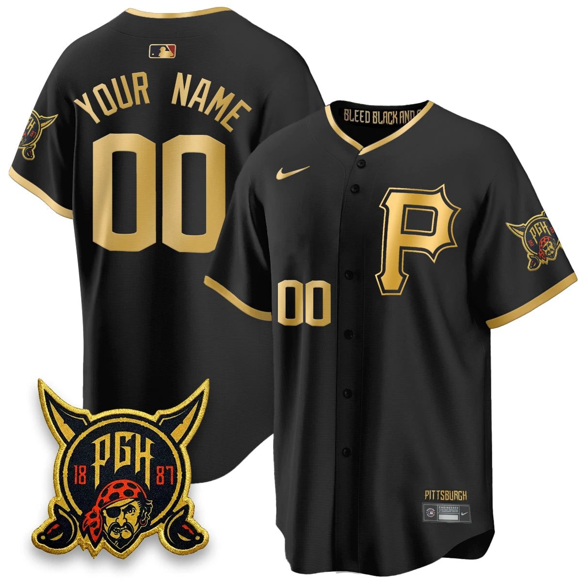 Custom PIT 2026 City Connect Vapor Limited Jersey - All Stitched by Pittsburgh Pirates