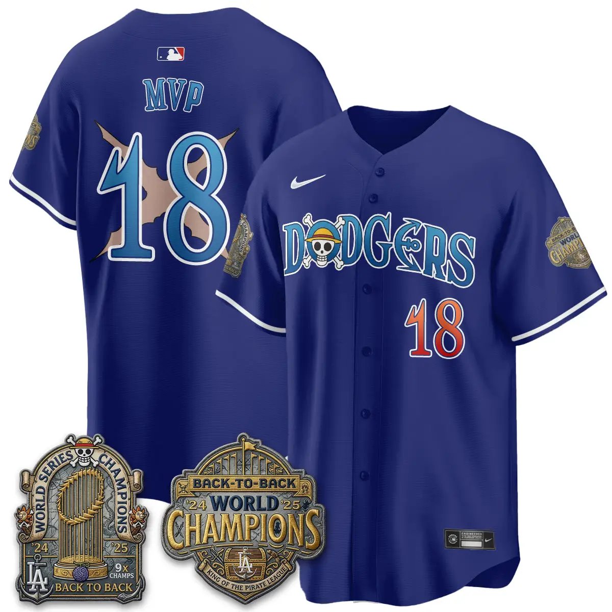 LAD Japanese Cartoon Vapor Limited Jersey - Stitched by Los Angeles Dodgers