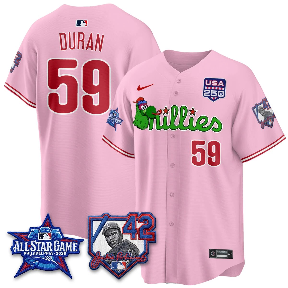 Philadelphia Phillies Phanatic 2026 New Era & 250th USA Vapor Limited Jersey - All Star Game - All Stitched by Philadelphia Phillies