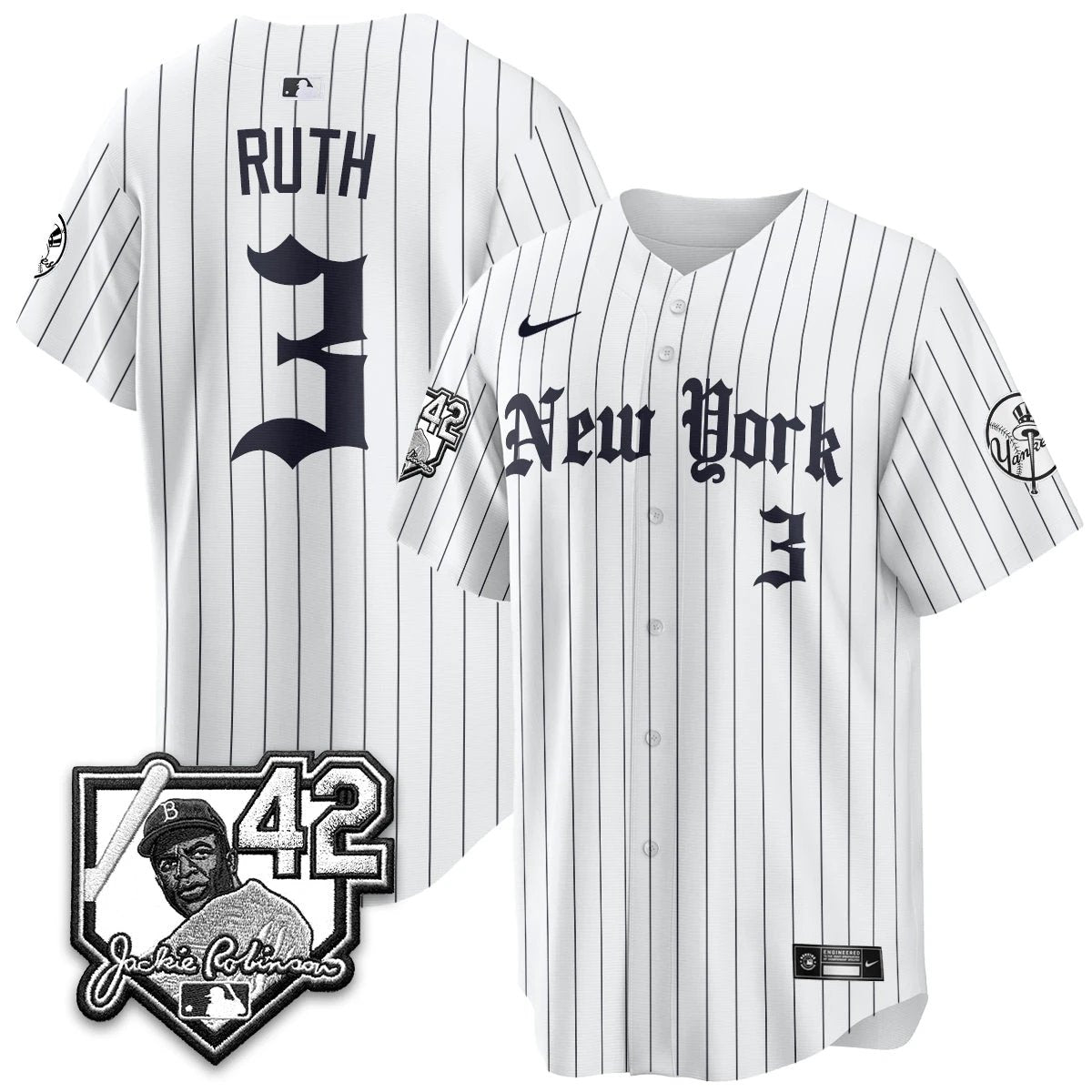 NYY 2026 Jackie Robinson Day Gothic Vapor Limited Jersey - All Stitched by New York Yankees