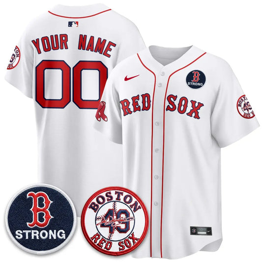 BOS Tim Wakefield Memorial Patch Vaper Premier Limited Custom Jersey - All Stitched V2 by Boston Red Sox
