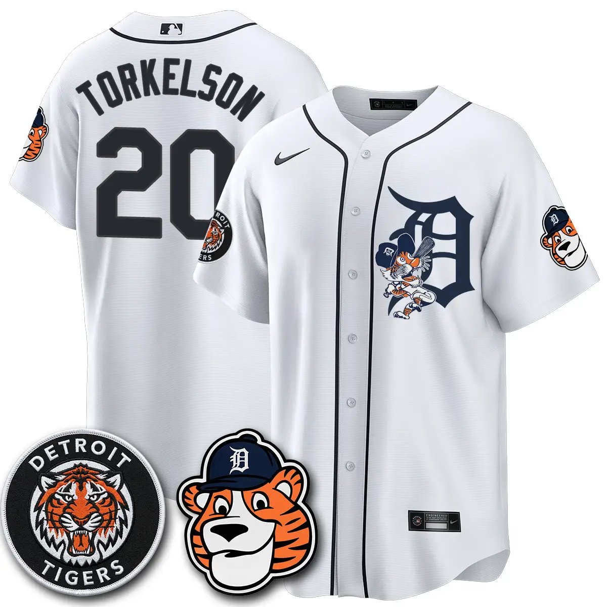 DET Paws Edition Vapor Limited Orange Jersey - Stitched by Detroit Tigers