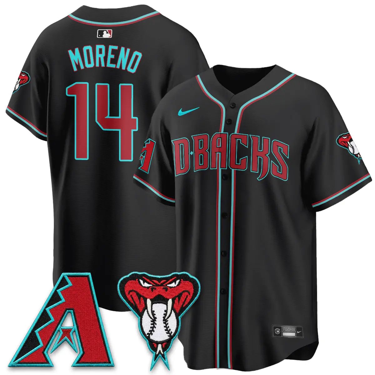ARI Black Out Style Vapor Premier Limited Jersey - All Stitched by Arizona Diamondbacks