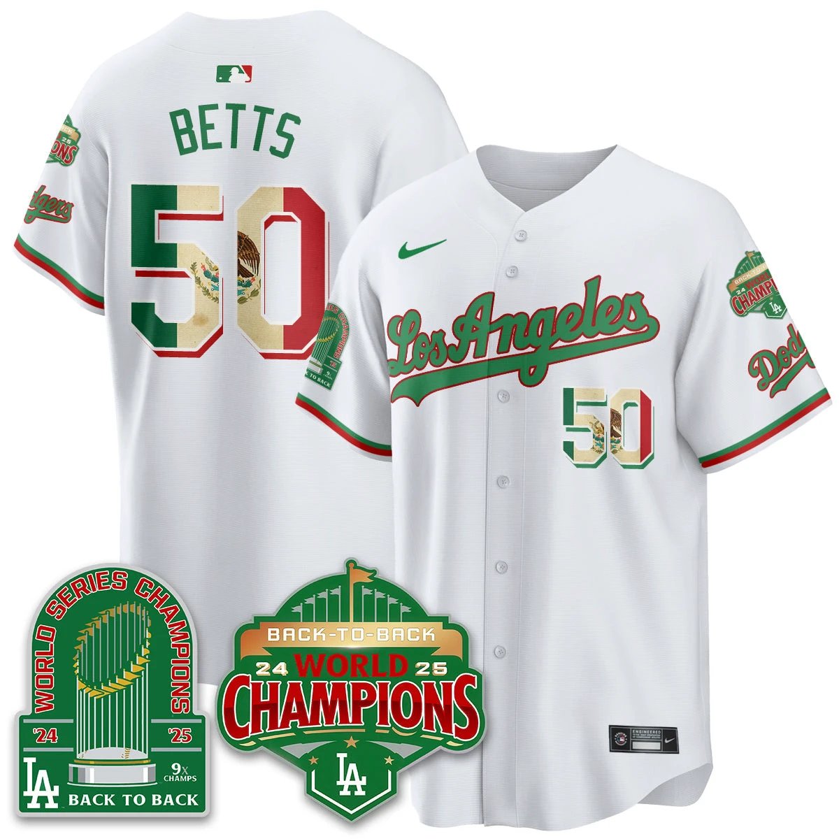 LAD Mexico Vapor Limited Jersey - 9x & B2B Champs - All Stitched by Los Angeles Dodgers