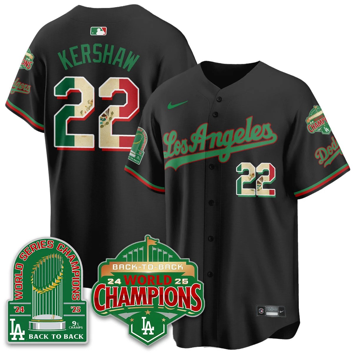 LAD Mexico Vapor Limited Jersey - 9x & B2B Champs - All Stitched by Los Angeles Dodgers