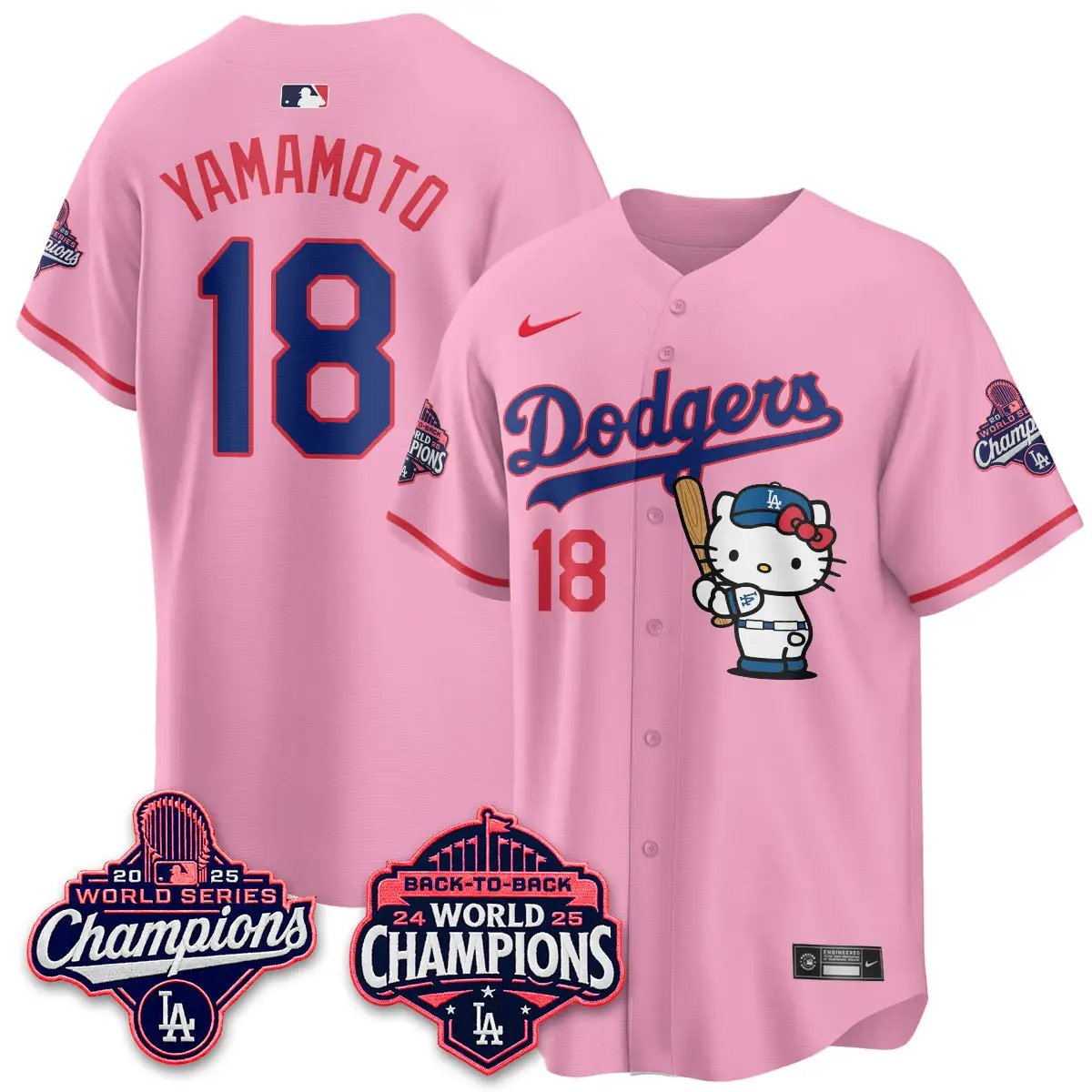 LAD x Hello Kitty Night 2026 Vapor Jersey - All Stitched by Los Angeles Dodgers