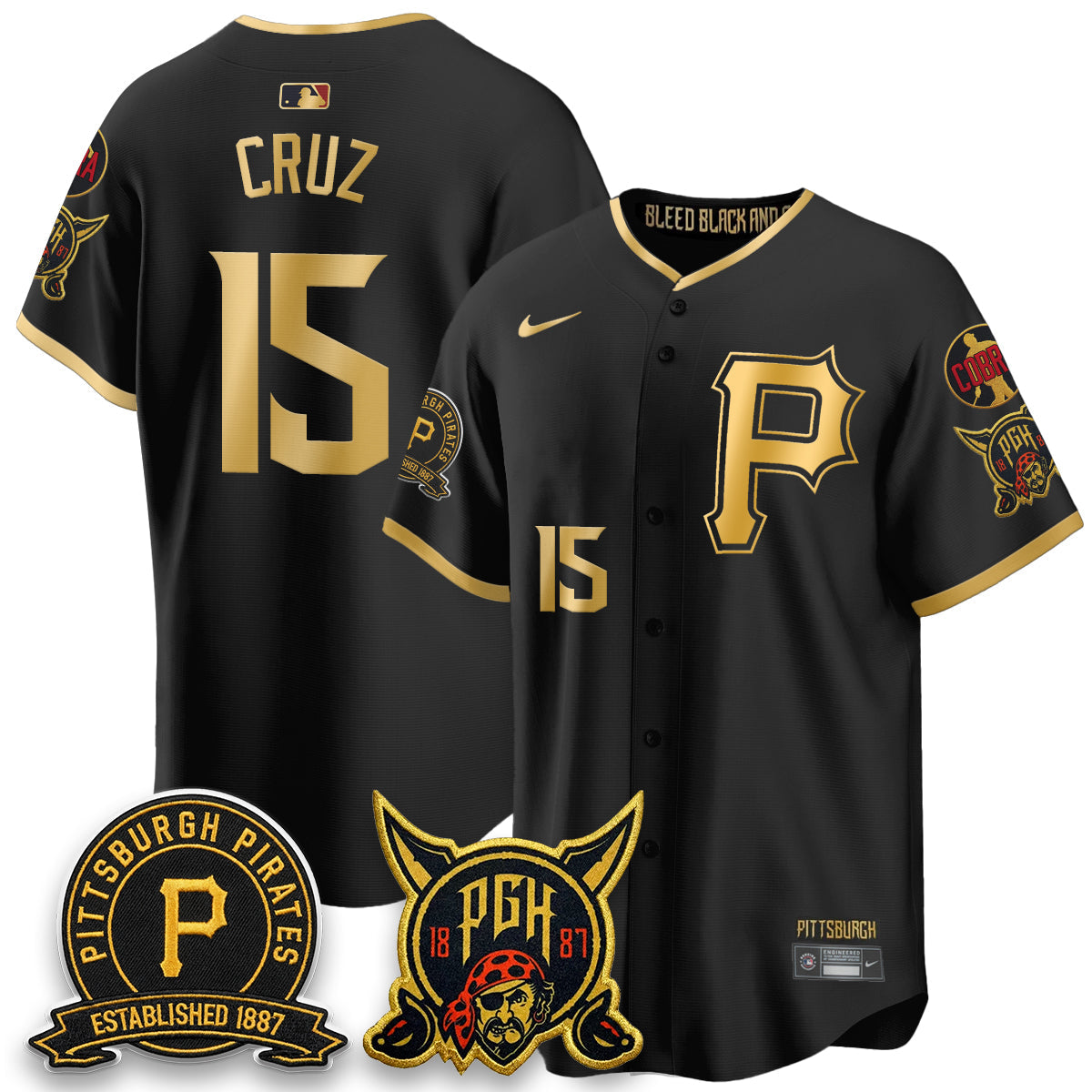 Pittsburgh Pirates Vapor Limited Jersey - Cobra & Est 1887 Patch - All Stitched by Pittsburgh Pirates