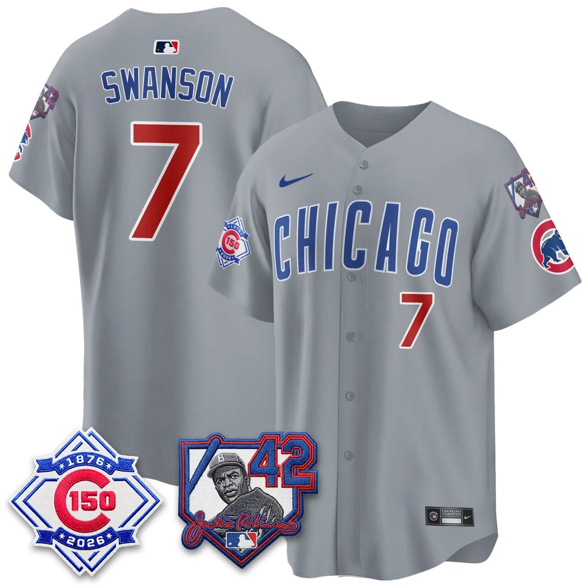 Chicago Cubs 150th Anniversary & Jackie Robinson Day Patch Vapor Premier Limited Jersey - All Stitched by Chicago Cubs