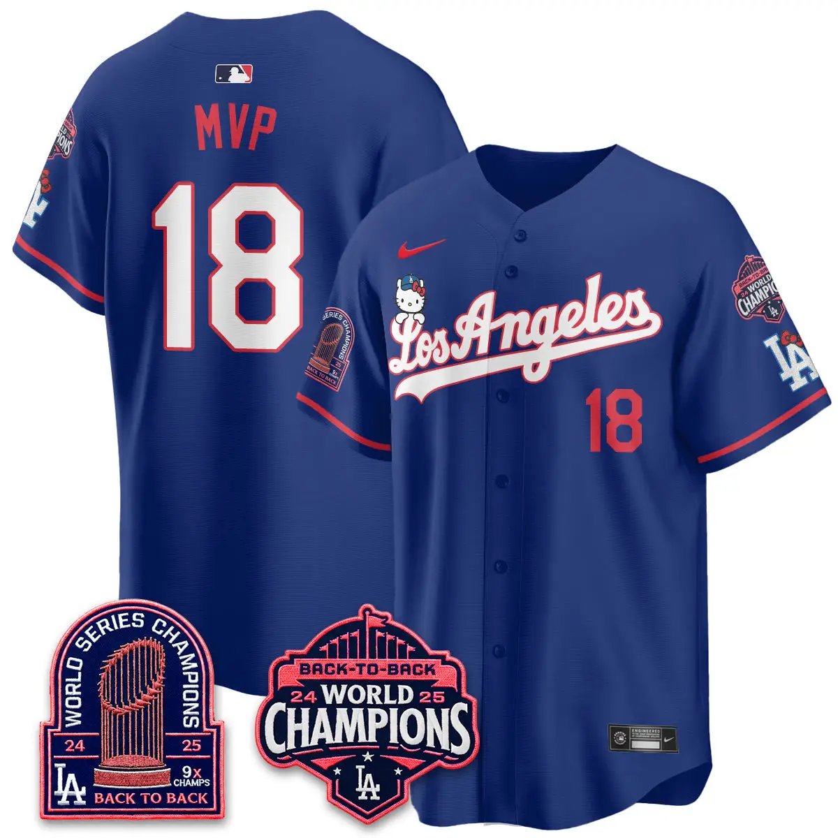 LAD x Hello Kitty Night 2026 Vapor Jersey - All Stitched - V2 by Los Angeles Dodgers