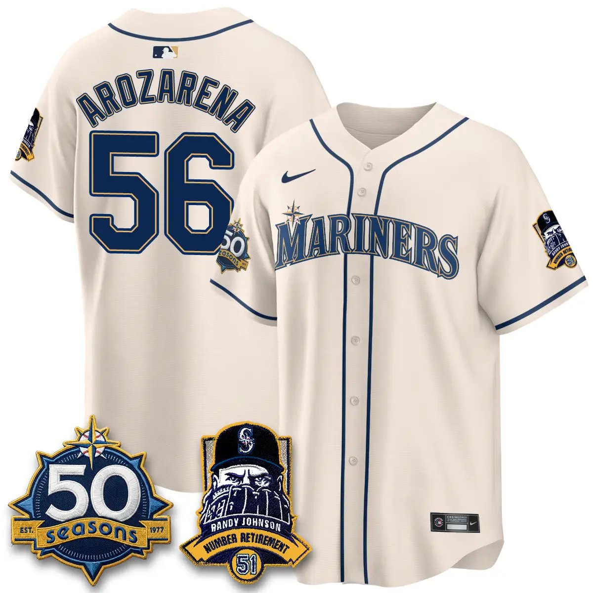 SEA Randy Johnson Vapor Limited Jersey V2- All Stitched by Seattle Mariners