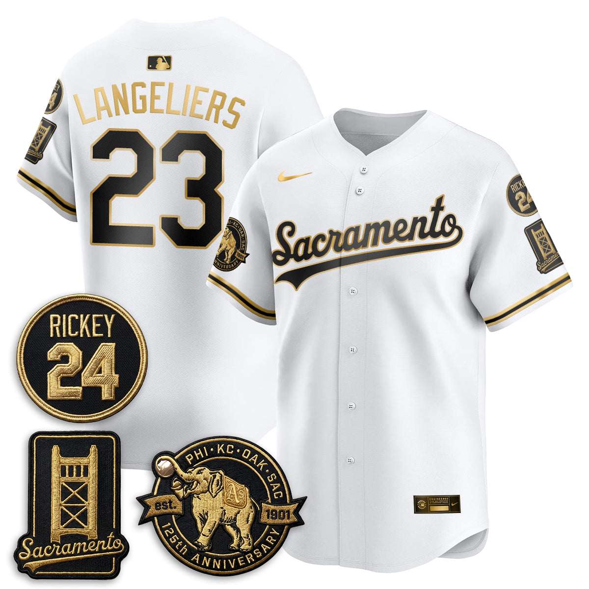 OAK 2026 Alternate Sacramento 125 Years Limited Vapor Gold Edition Jersey - All Stitched by Oakland Athletics
