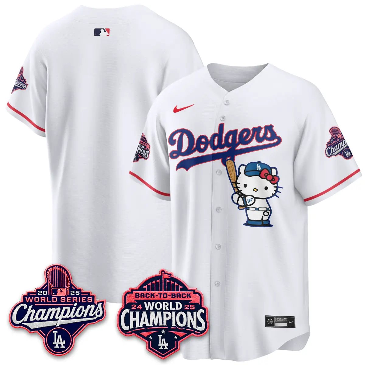 LAD x Hello Kitty Night 2026 Vapor Jersey - All Stitched by Los Angeles Dodgers