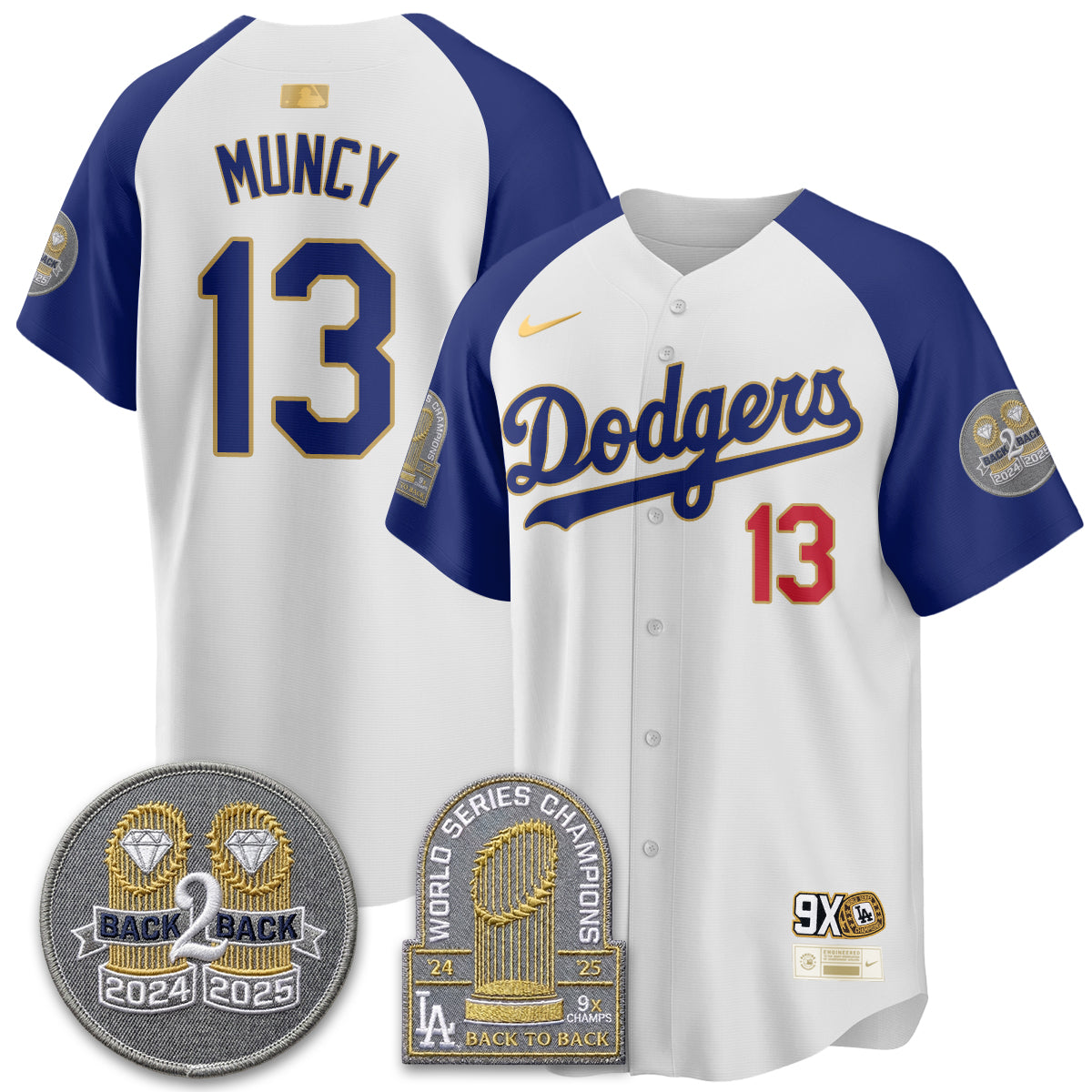LAD Vapor Limited Jersey - Back to Back Champion - All Stitched by Los Angeles Dodgers