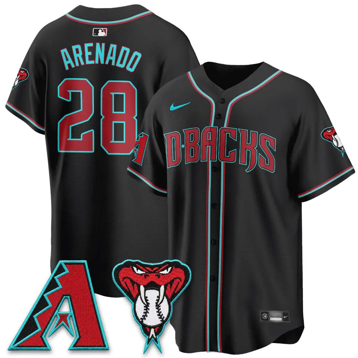ARI Black Out Style Vapor Premier Limited Jersey - All Stitched by Arizona Diamondbacks