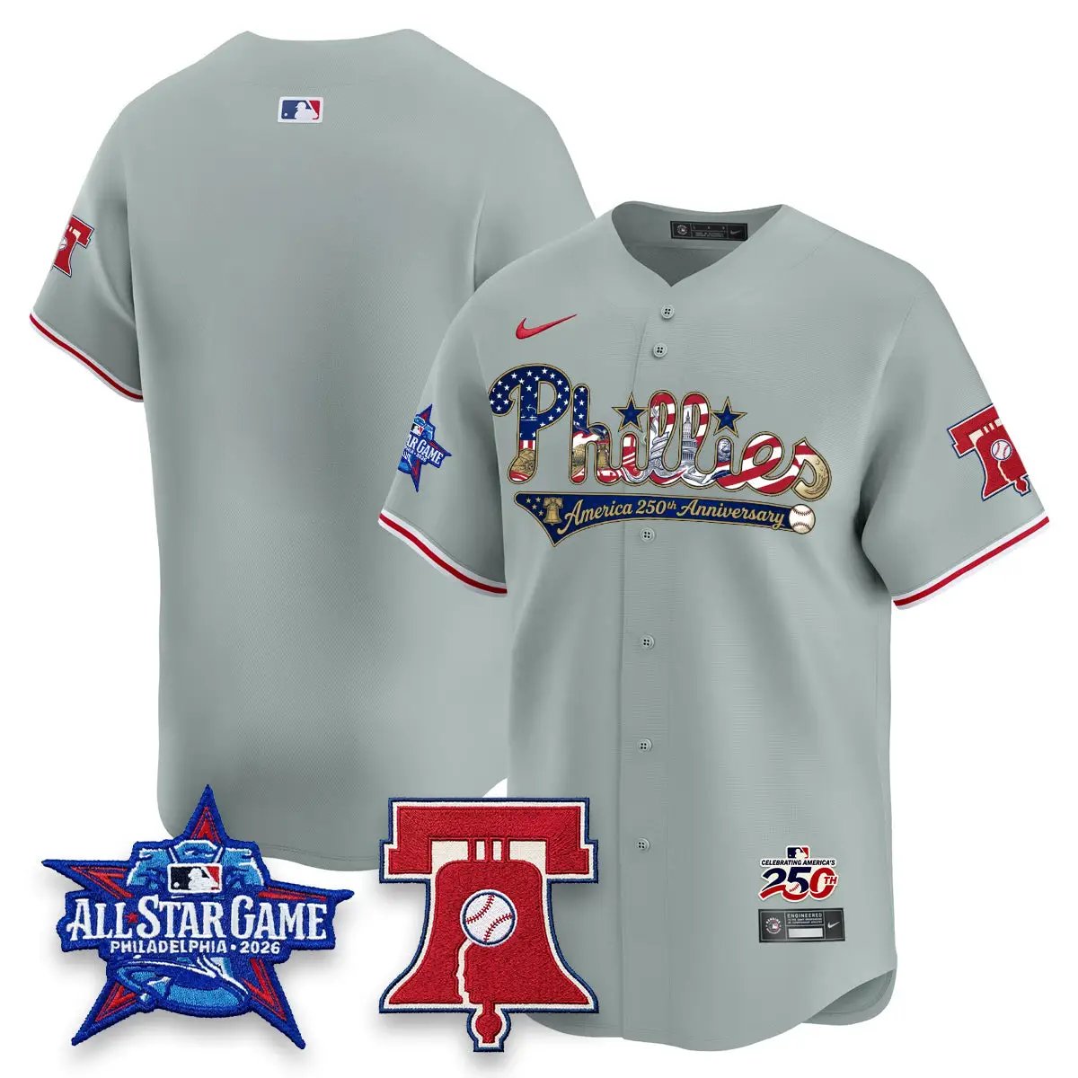 PHI 2026 Independence Day USA Vapor Limited Jersey - Stitched (4) by Philadelphia Phillies
