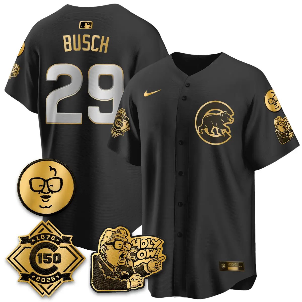CHC 150th Anniversary Harry Caray Holy Cow Vapor Premier Limited Jersey - All Stitched V3 by Chicago Cubs