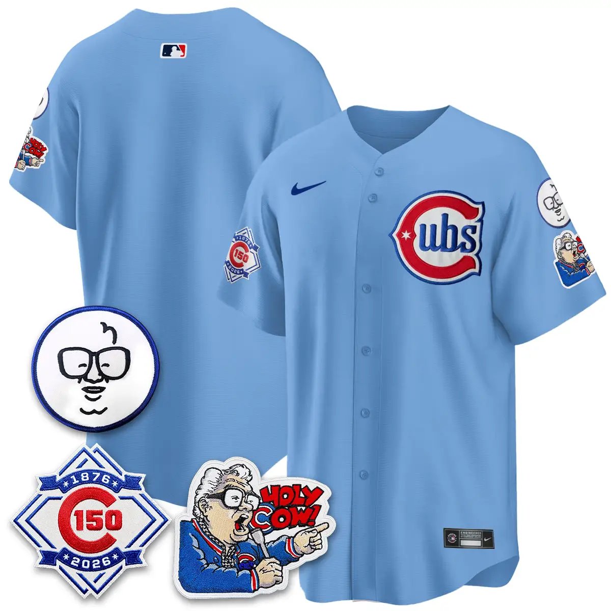 Chicago Cubs 150th Anniversary Harry Caray Holy Cow Vapor Premier Limited Jersey - All Stitched V2 by Chicago Cubs