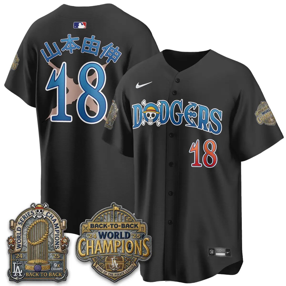 LAD Japanese Cartoon Vapor Limited Jersey - Stitched by Los Angeles Dodgers