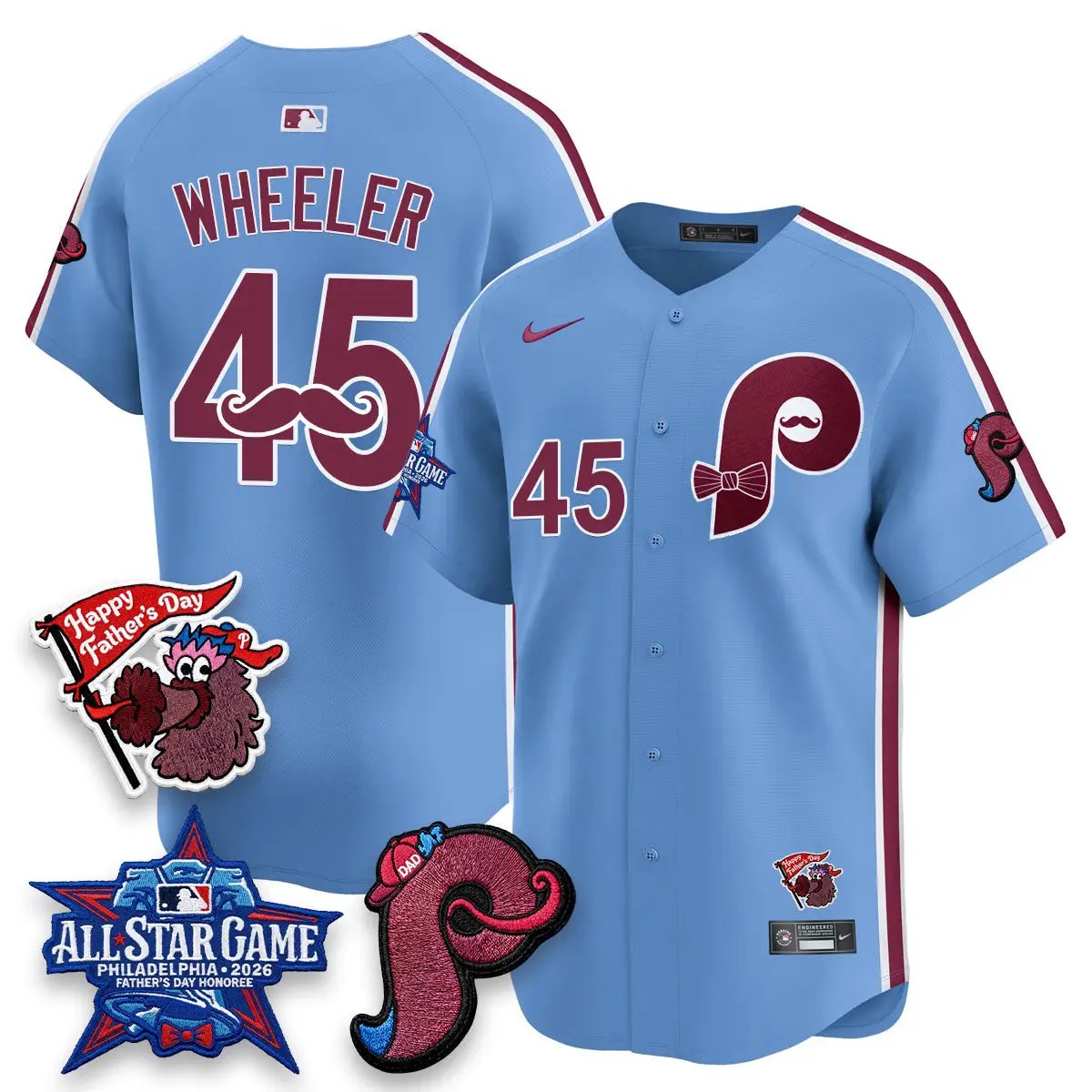 PHI Happy Father's Day Vapor Jersey - Stitched by Philadelphia Phillies