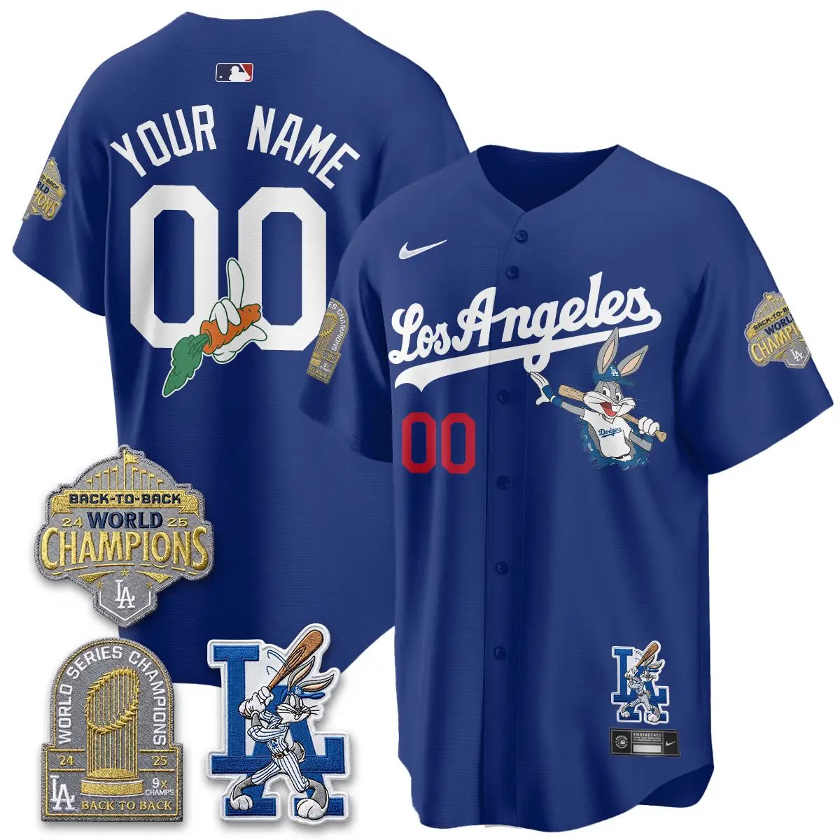 LAD Bunny Vapor Limited Custom Jersey - All Stitched by Los Angeles Dodgers