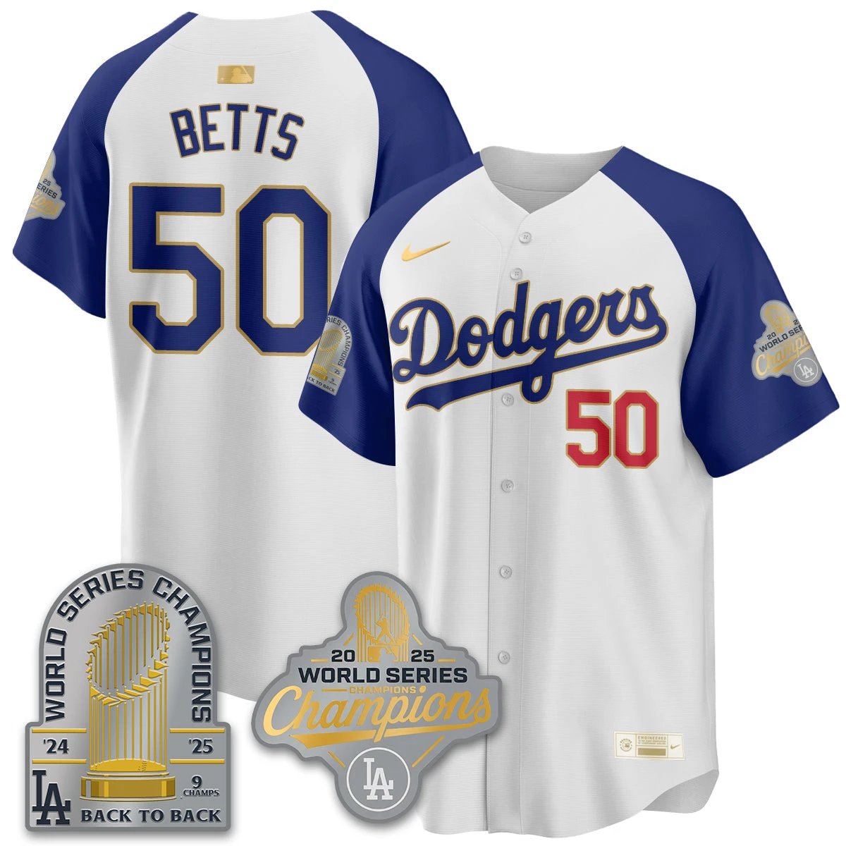 LAD Gold Collection Stadium Vapor Limited Jersey - 9x Champs - All Stitched by Los Angeles Dodgers