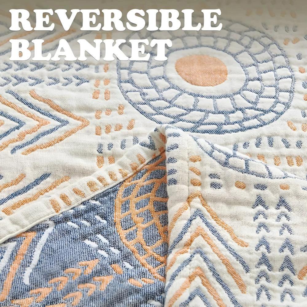 Reversible Chic Cotton Throw Blanket by Casa & Beyond