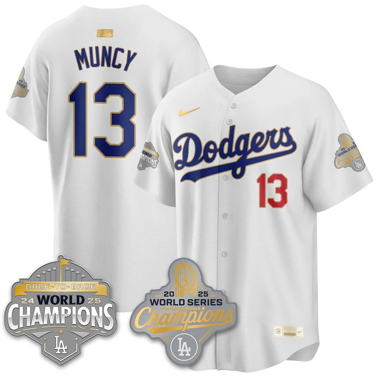 LAD Gold Collection Stadium Vapor Limited Jersey - B2B Champs - All Stitched by Dodgers