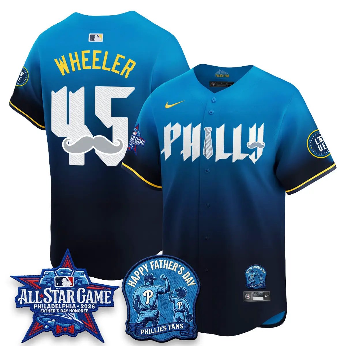 PHI Happy Father's Day Vapor Jersey - Stitched by Philadelphia Phillies