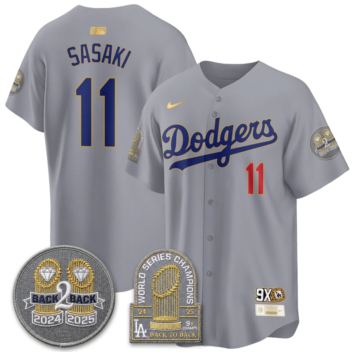 LAD Vapor Limited Jersey - Back to Back Champion - All Stitched by Los Angeles Dodgers