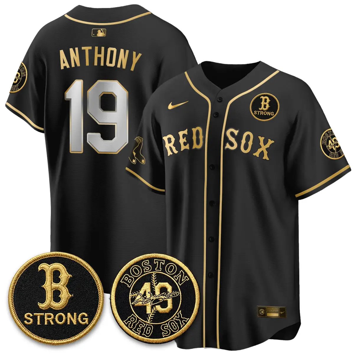 BOS Tim Wakefield Memorial Patch Vaper Premier Limited Jersey - All Stitched V2 by Boston Red Sox