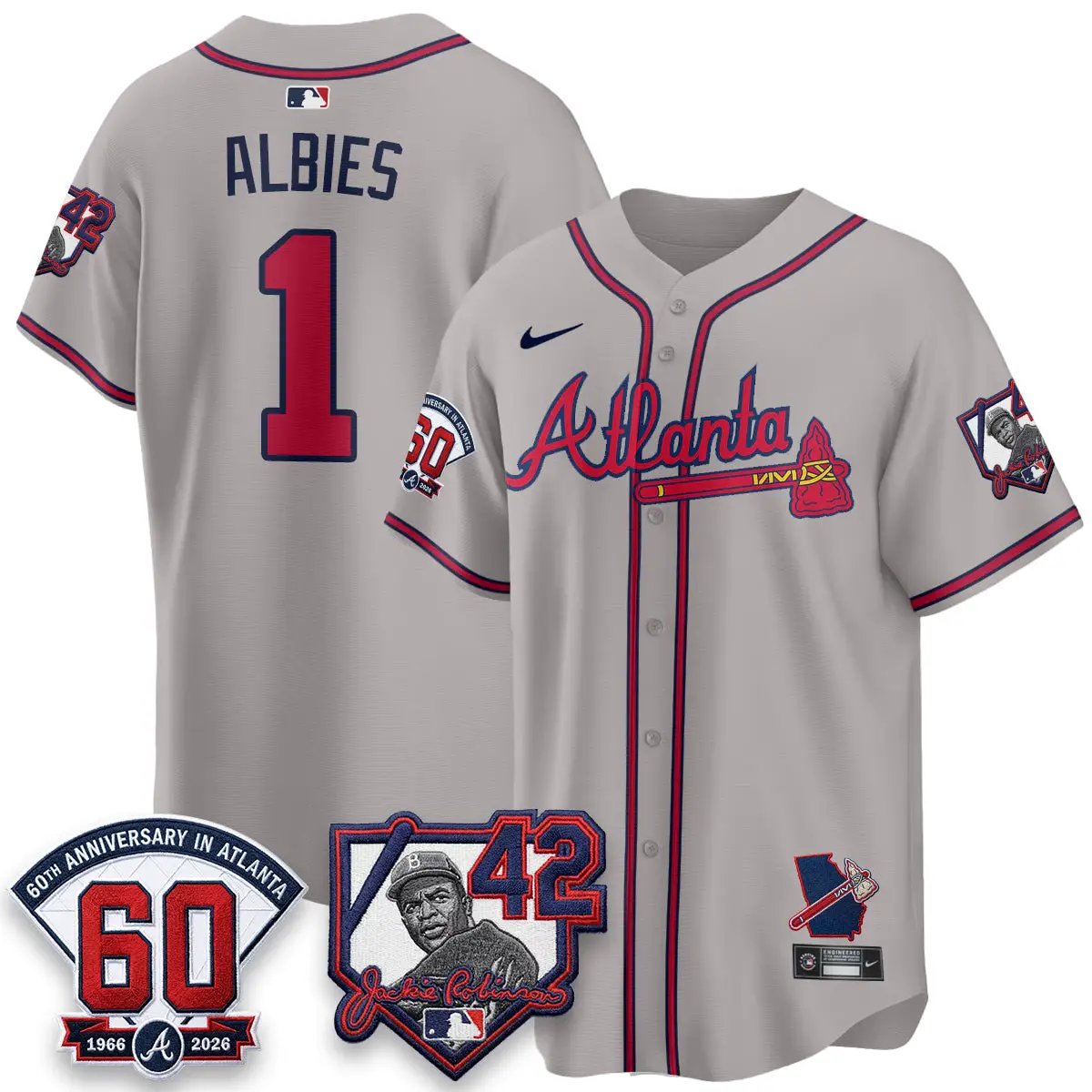 ATL 2026 Jackie Robinson Day Vapor Limited Red Jersey - All Stitched by Atlanta Braves