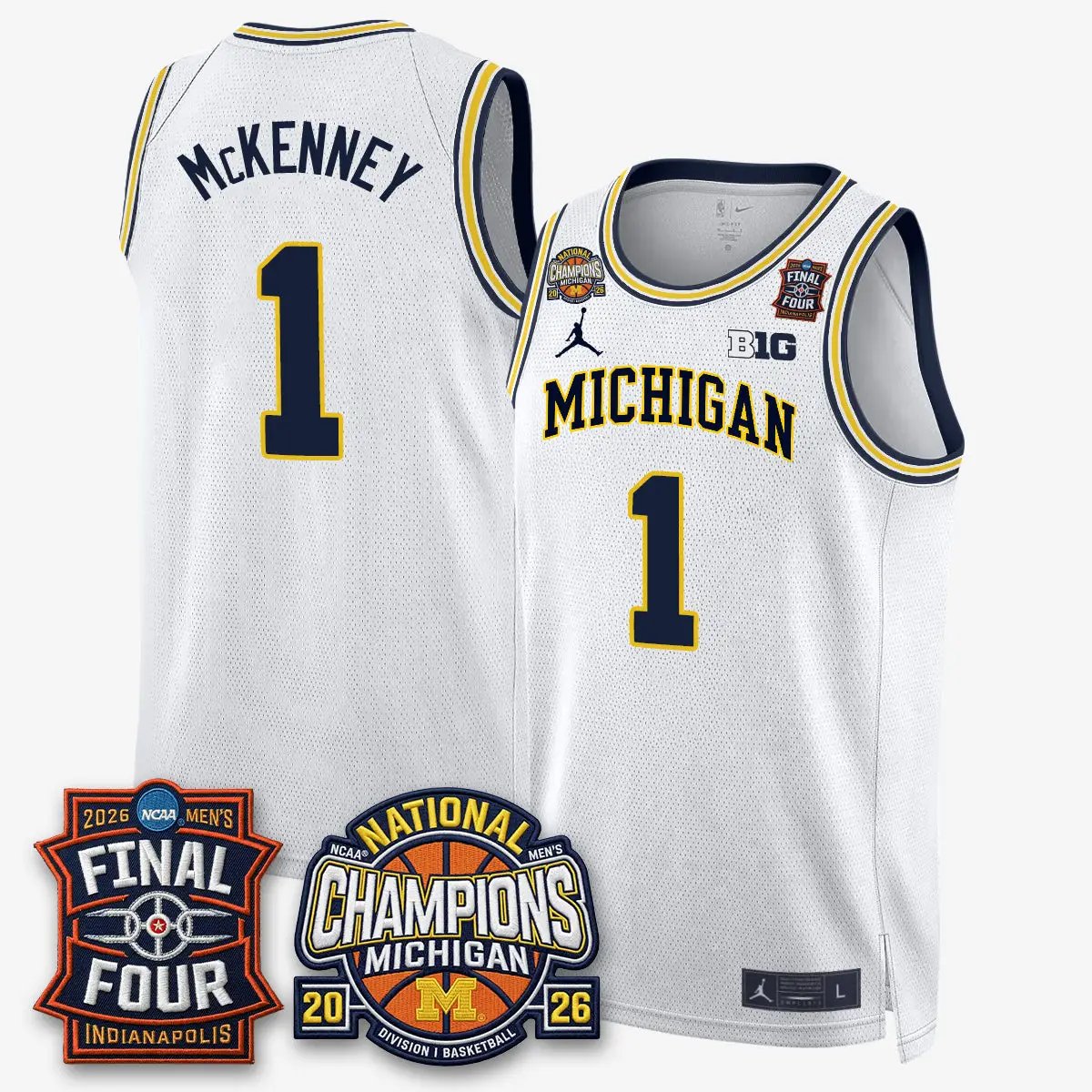 Michigan Wolverines Basketball National Champions Big Text Limited Vapor Jersey - All Stitched by Michigan Wolverines