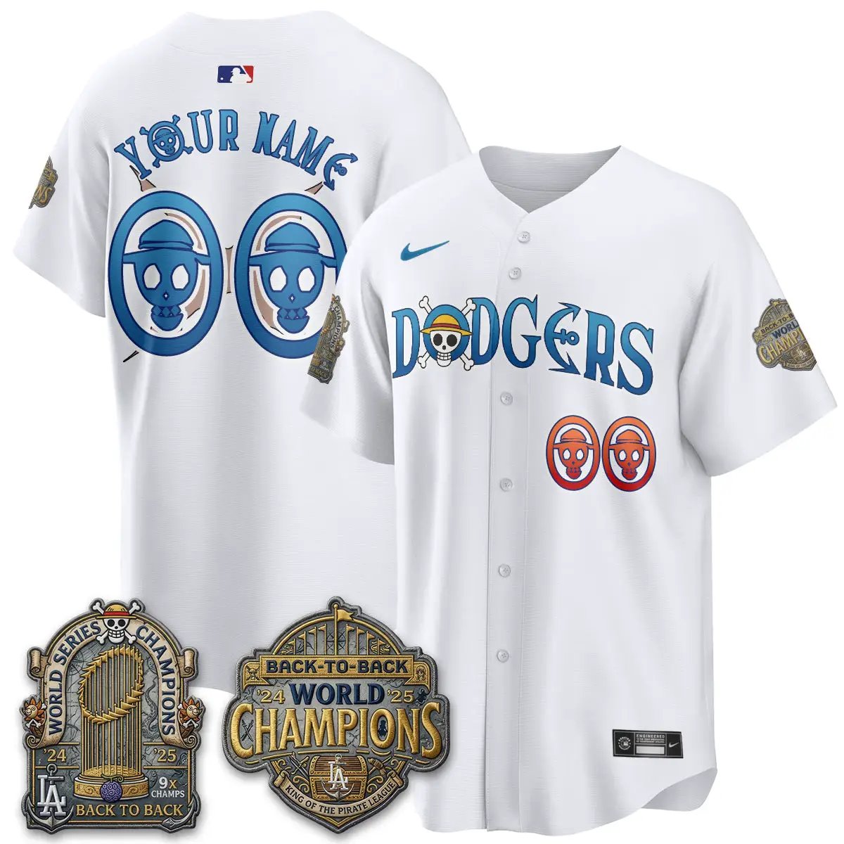 LAD Japanese Cartoon Vapor Limited Custom Jersey - Stitched by Los Angeles Dodgers