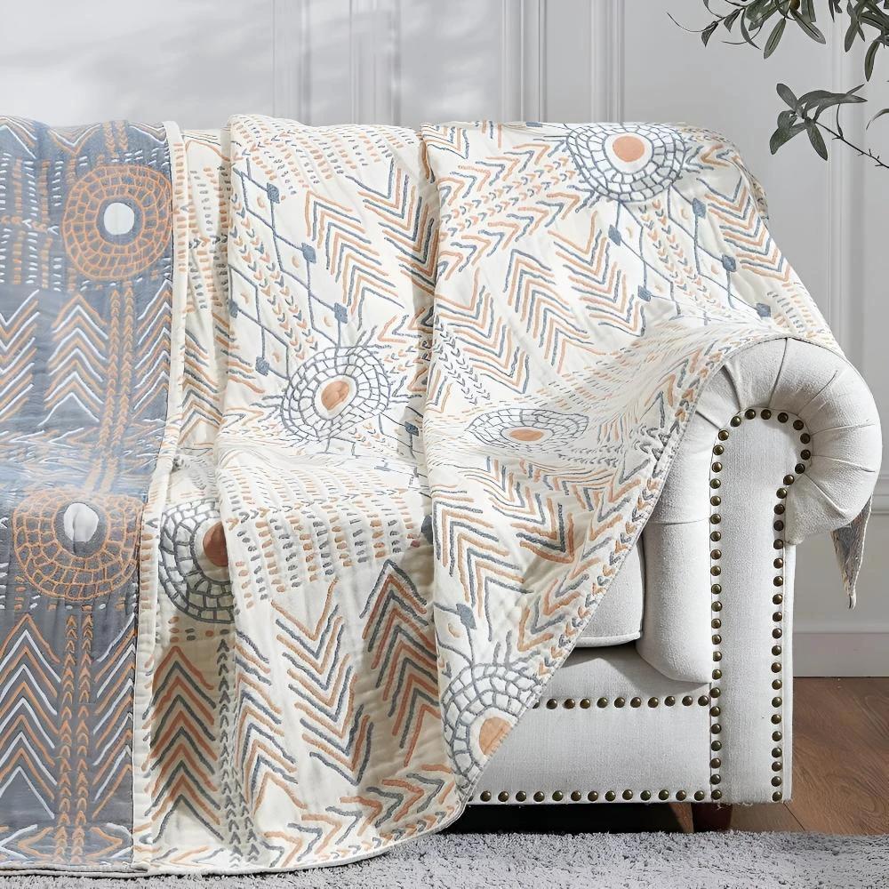 Reversible Chic Cotton Throw Blanket by Casa & Beyond