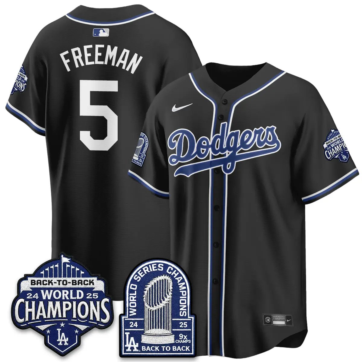 LAD 2026 Black Out Style Vapor Limited Jersey - B2B Champs - All Stitched by Los Angeles Dodgers