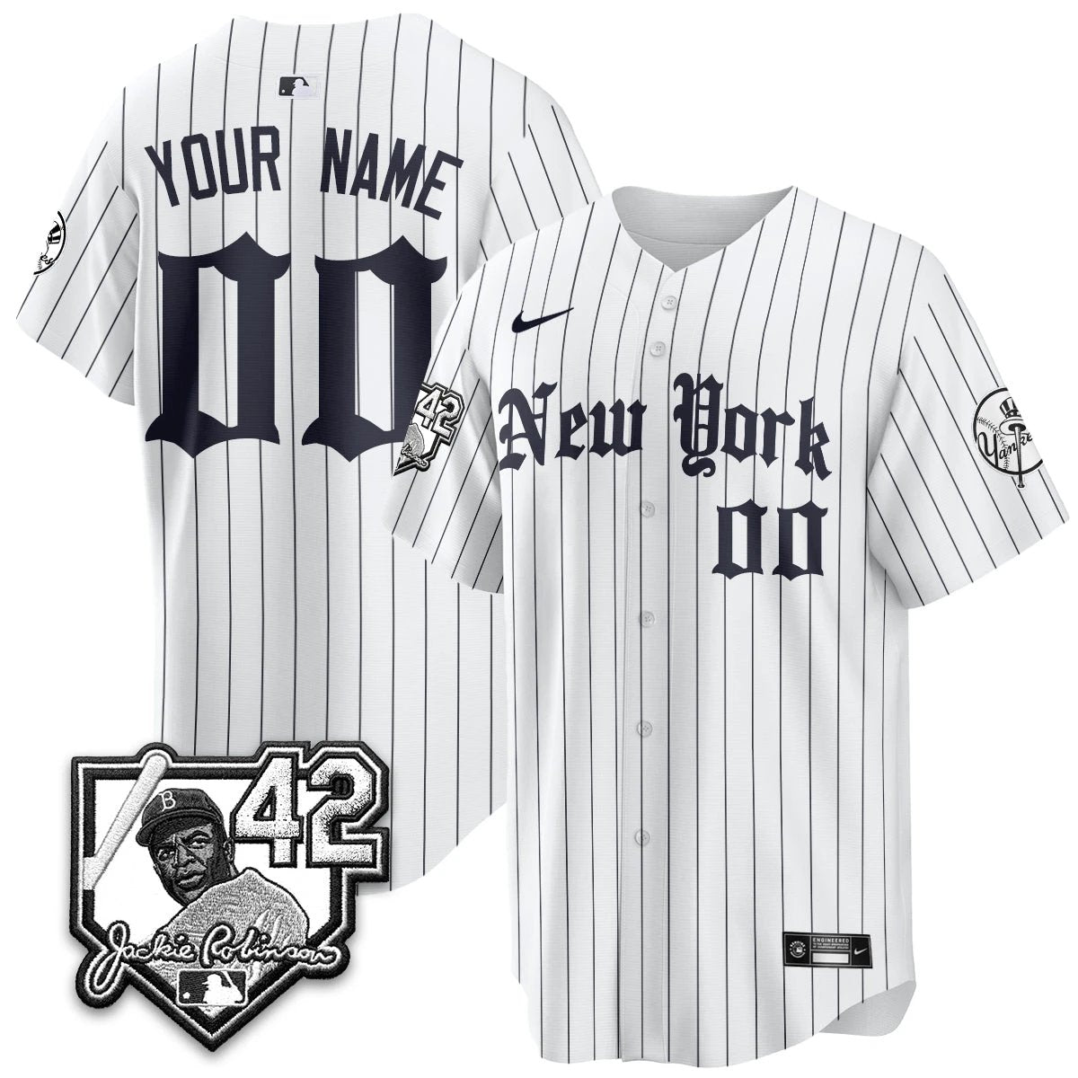 NYY 2026 Jackie Robinson Day Gothic Vapor Custom Limited Jersey - All Stitched by New York Yankees