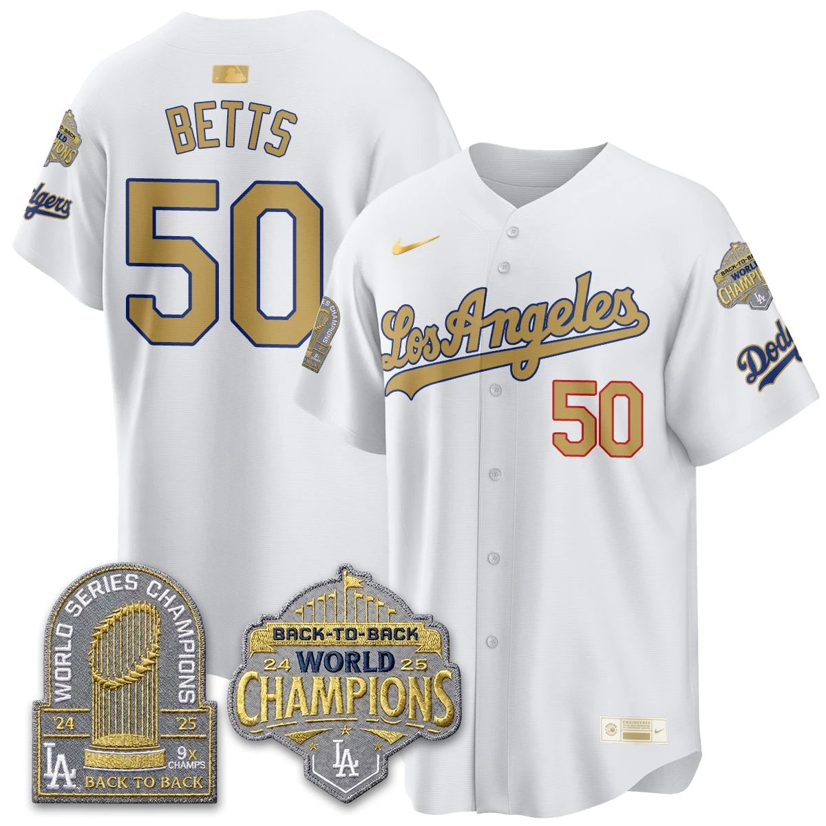 LAD Gold Collection Vapor Limited Jersey - 9x & B2B Champs - All Stitched by Los Angeles Dodgers