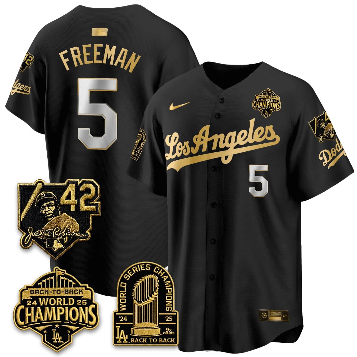 Los Angeles Dodgers 2026 New Era Gold Collection Vapor Limited Jersey - B2B Champs - All Stitched by Los Angeles Dodgers