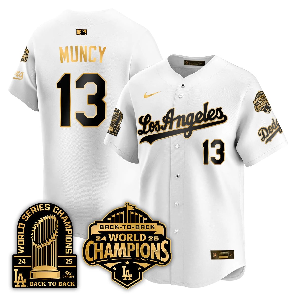 LAD Gold Collection Vapor Limited Jersey - 9x & B2B Champs - All Stitched by Los Angeles Dodgers