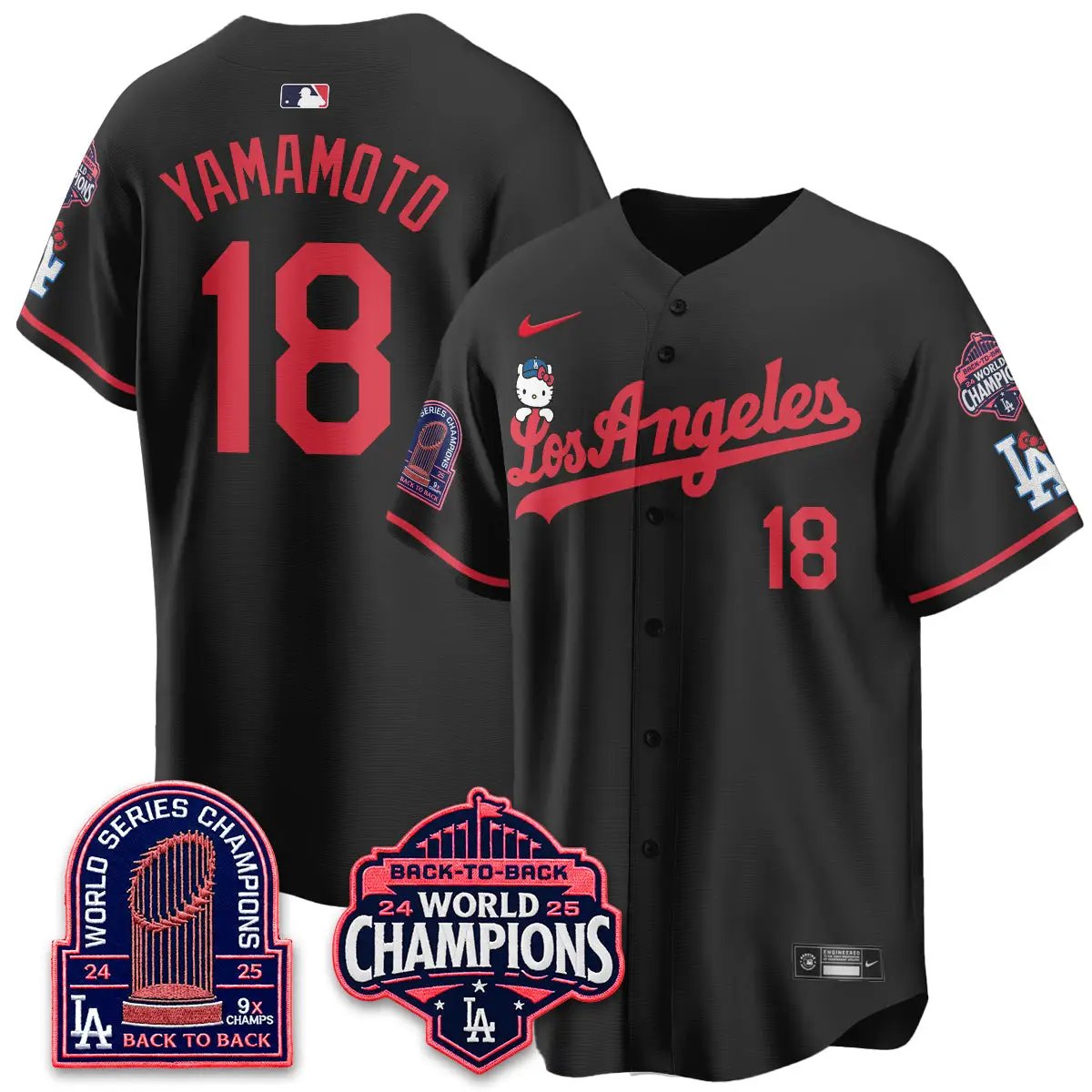 LAD x Hello Kitty Night 2026 Vapor Jersey - All Stitched - V2 by Los Angeles Dodgers