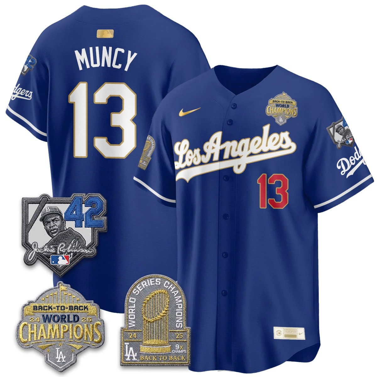 Los Angeles Dodgers 2026 New Era Gold Collection Vapor Limited Jersey - B2B Champs - All Stitched by Los Angeles Dodgers