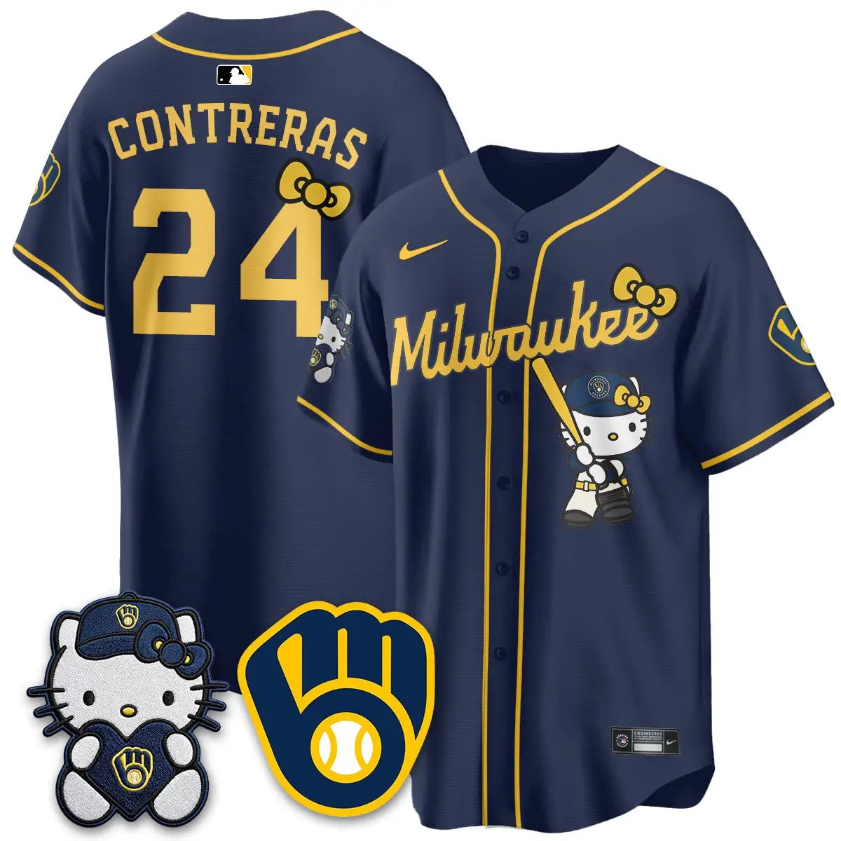 Milwaukee Brewers Meow KT Night Vapor Limited Jersey - All Stitched by Milwaukee Brewers