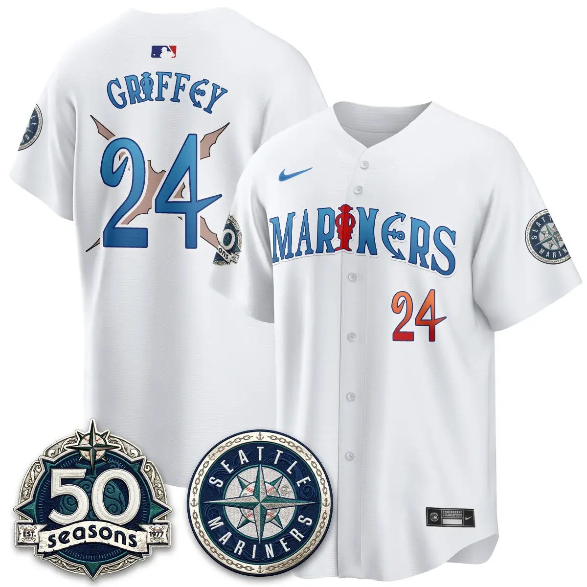 Seattle Mariners x Japanese Cartoon Vapor Limited Jersey - Stitched by Seattle Mariners