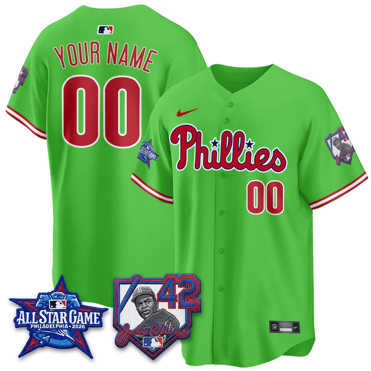 Philadelphia Phillies 2026 Jackie Robinson New Era - All Star Game Vapor Limited Custom Jersey - All Stitched by Philadelphia Phillies