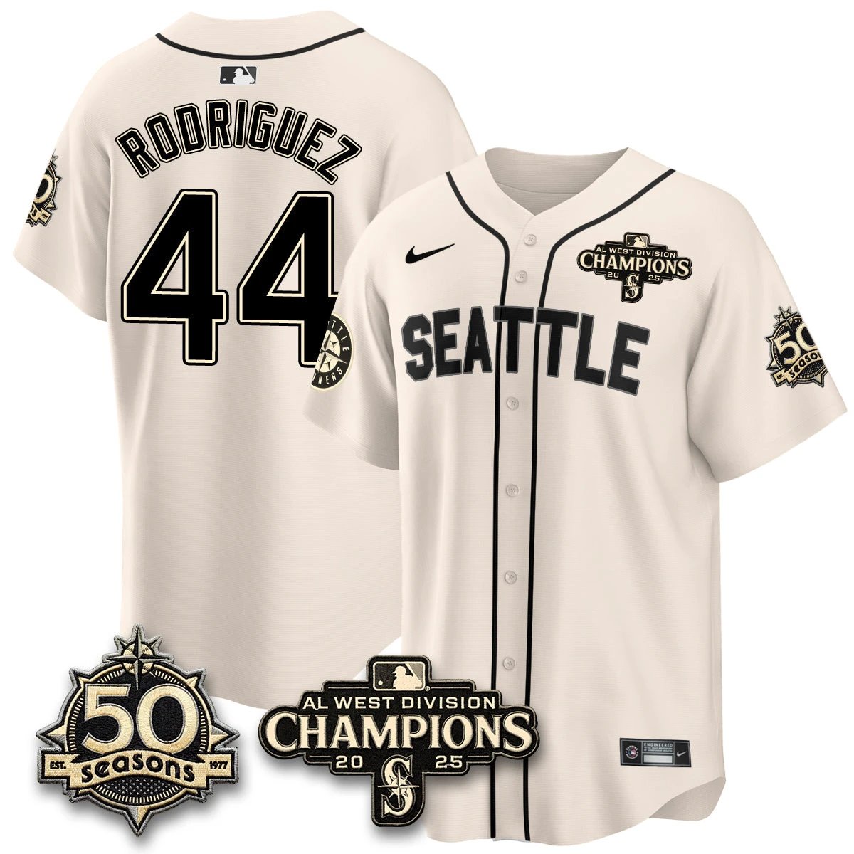 Seattle Mariners Vapor Premier Limited Jersey - 50th Anniversary & AL West Division Champions - Steelheads Community Funds - All Stitched by Seattle Mariners