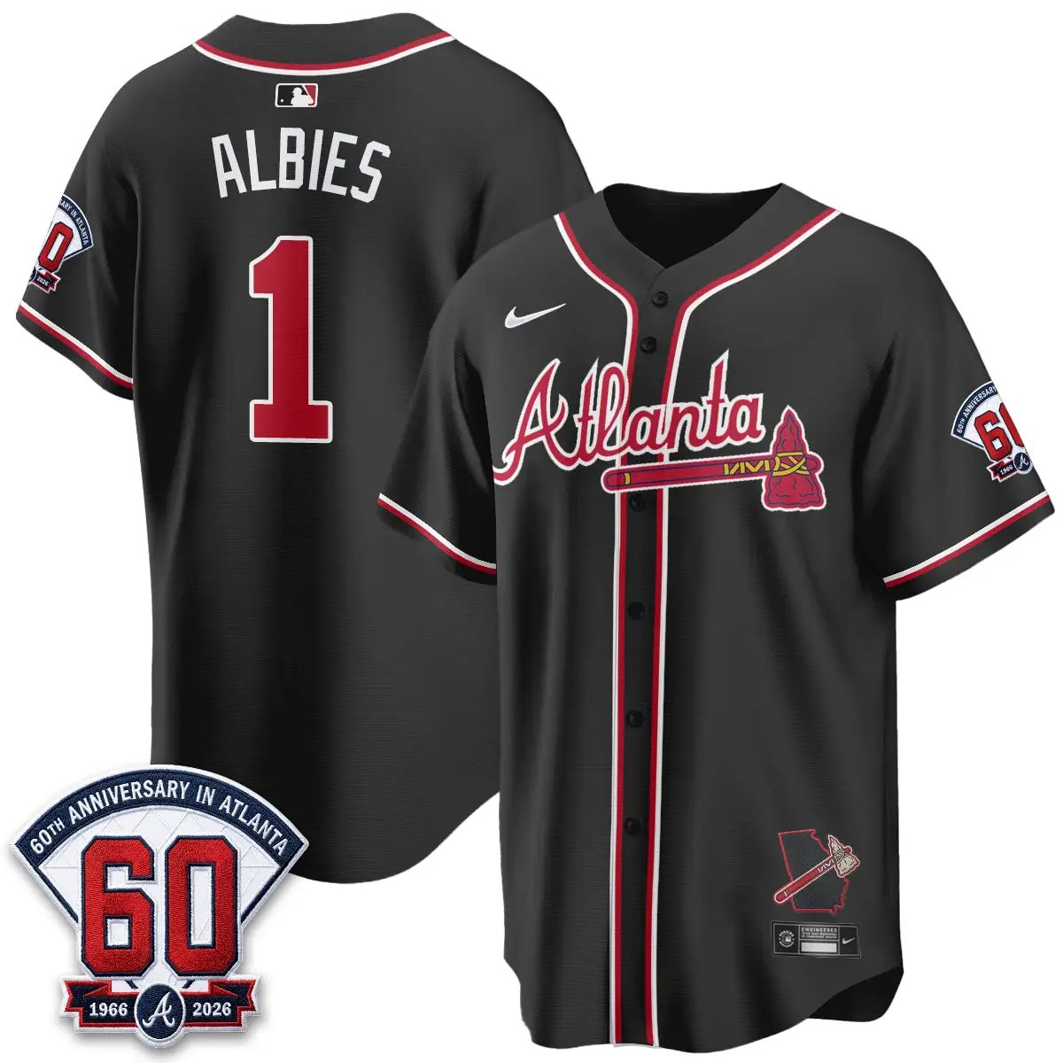 Atlanta Braves 2026 Black Out Style Vapor Limited Jersey - All Stitched by Atlanta Braves