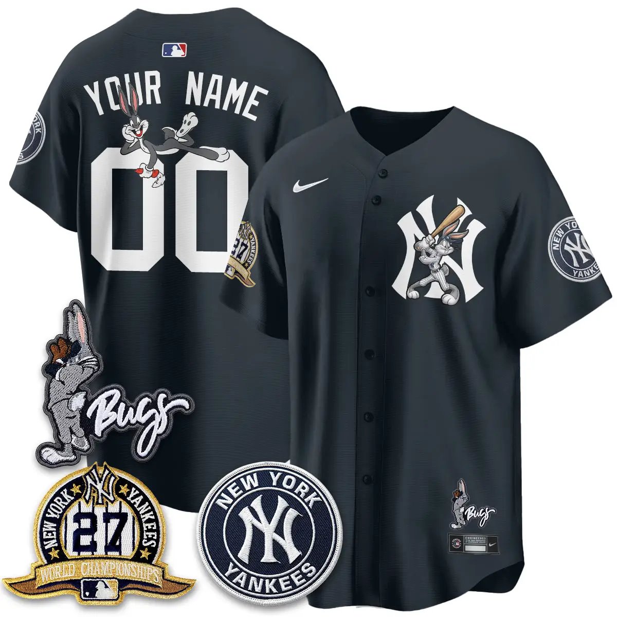 NYY Bunny Vapor Limited Custom Jersey - All Stitched by New York Yankees