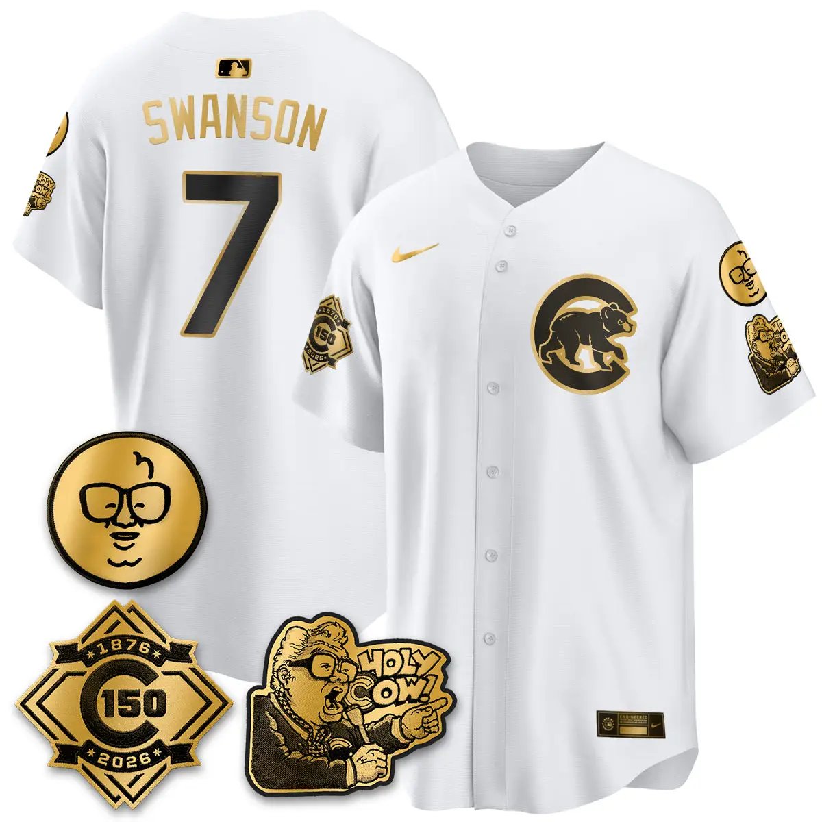 CHC 150th Anniversary Harry Caray Holy Cow Vapor Premier Limited Jersey - All Stitched V3 by Chicago Cubs